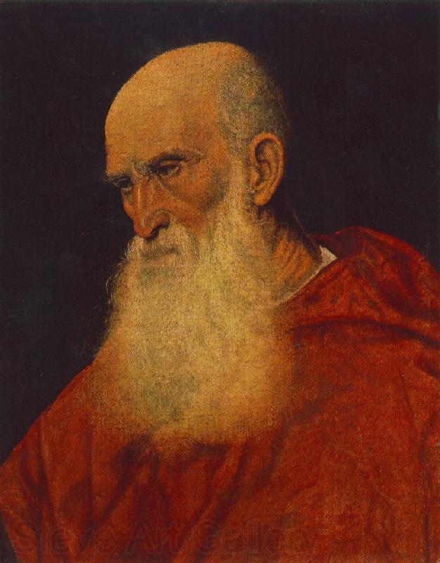 TIZIANO Vecellio Portrait of an Old Man (Pietro Cardinal Bembo) fgj Norge oil painting art